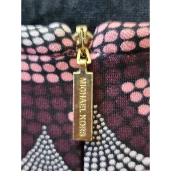 Michael Kors Women Multicolor Balloon Sleeve Round Neck Knee Length Dress Size M - Picture 7 of 13